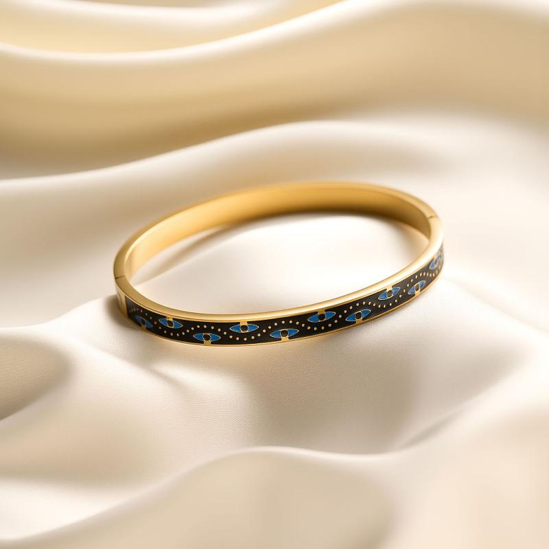 Vintage Enamel Evil Eye Pattern Exquisite Bracelet For Women Jewelry Accessries Gifts