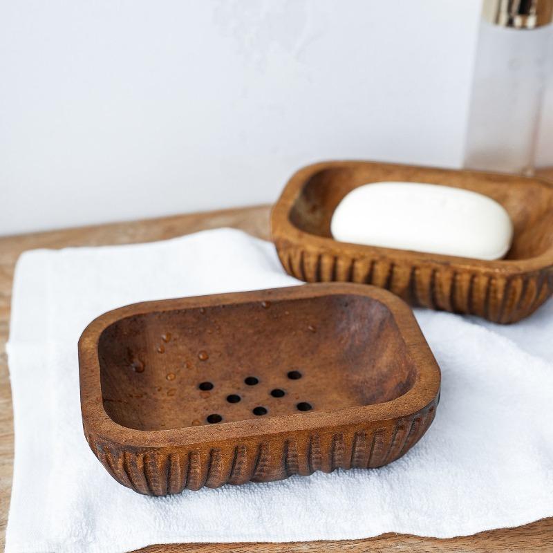 New Soap Box Handmade Solid Wood Soap Box Toilet Drain Soap Box Wooden Bathroom Uncovered Soap Box Drain