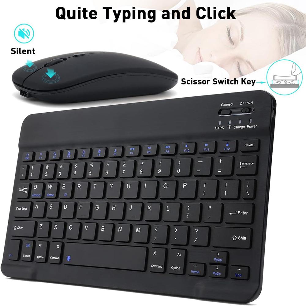 10 Lnch Wireless Bluetooth Mini Keyboard For iPad Phone Tablet Portable Bluetooth Keyboard and Mouse For Samsung Android