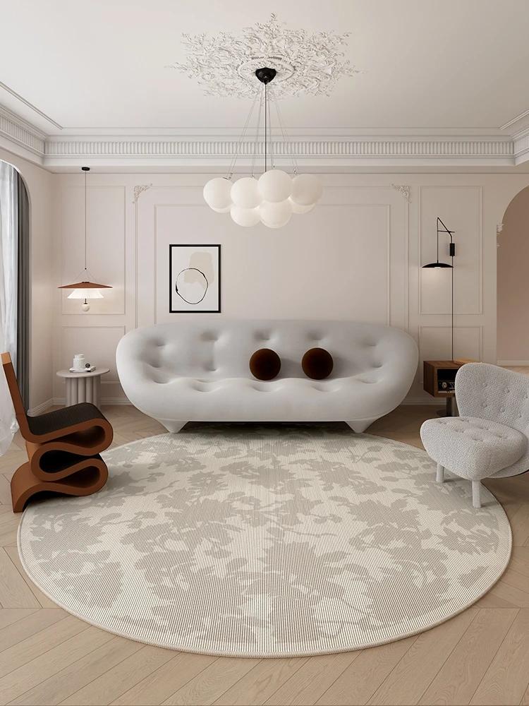 Francuski Retro Dekoracja Salonu Okrągły Dywan Dywany Wielkopowierzchniowe do Sypialni Domowe Zmywalna Mata Podłogowa Antypoślizgowy Miękki Dywanik do Szatni