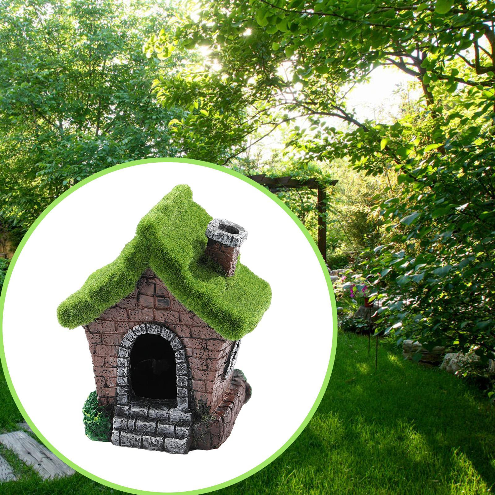 

Fish House Aquarium Decoration Sculpture Hideaway Cave Hut Resin Tank Flower Pot