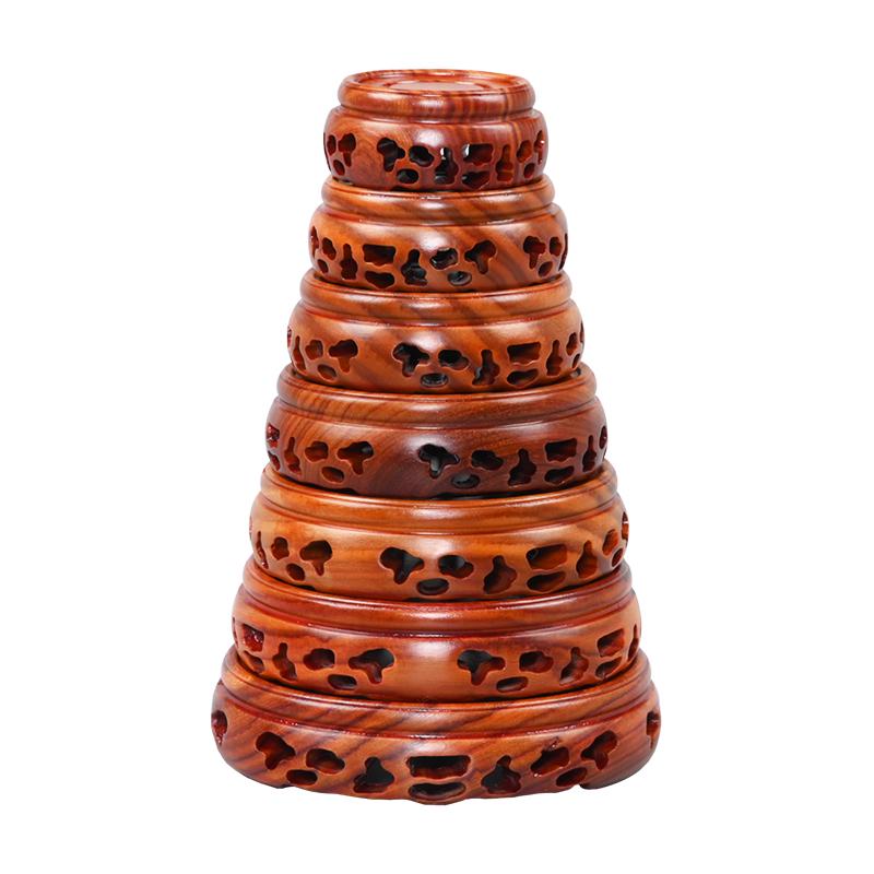 Red Sandalwood Buddha Statue & Vase Stand