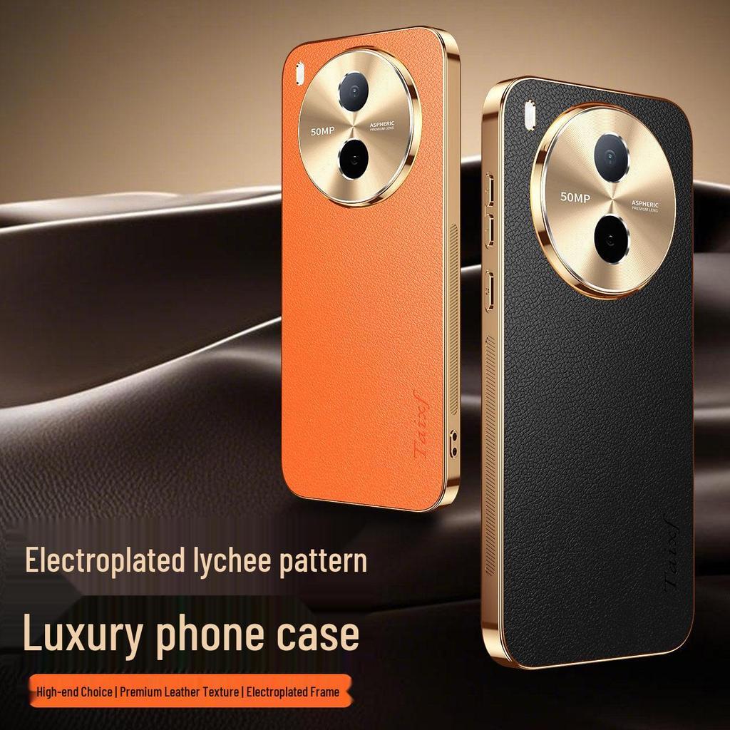 Vivo Y600Pro Lychee Pattern Phone Case with Alloy Lens Protection V2561A