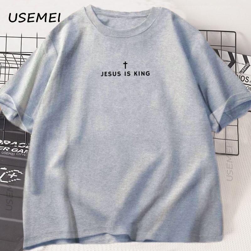 Jesus Is King Christian T Shirt Men Women Christian Merch Jesus T-Shirt Faith Cotton Short Sleeve Round Neck Graphic Tees