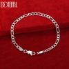 925 Sterling Silver Gift Wedding Jewelry 4mm Side Chain Fashion Bracelet