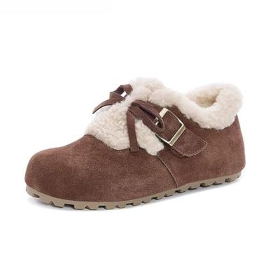 Fashion Women Flats Ankle Boots 2025 Winter Suede Shoes Fashion Casual Fur Sneakers Designer New Elegant Loafers Shoes Buckle Zapatillas