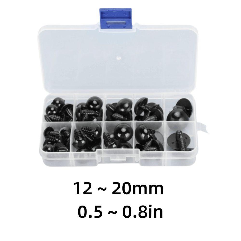 52pcs Black DIY Bear Eyes 12-20MM Doll Safety Eyes Doll Making Hand Made Materials Handmade Dolls