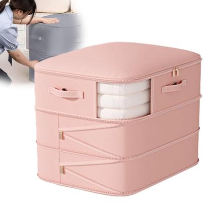 Clothes Storage Bag Zipper Closure Large Capacity Moisture-Proof Space Saving Blankets Comforters Self Compression Organizer
