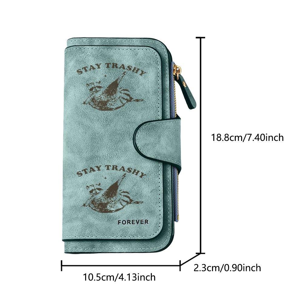 STAY TRASHY Long Zipper Wallet, Large Capacity Card Holder, Unisex Clutch Bag, Fashionable Zipper Coin Purse, Suitable for Daily Use, A Great Gift