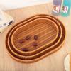 New Handwoven Food Plate Ellipse Shape Solid Storage Tray Plastic Rattan Serving Plate Storage Fruit Vegetable Cake