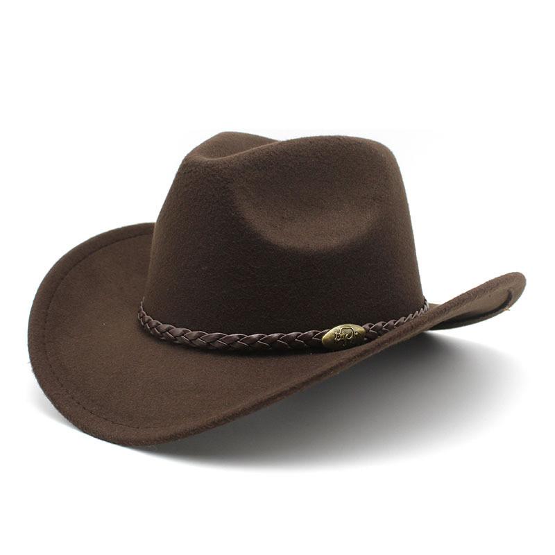 Western Cowboy Hat For Men With Wool Blend For Outdoor Riding And Sun Protection