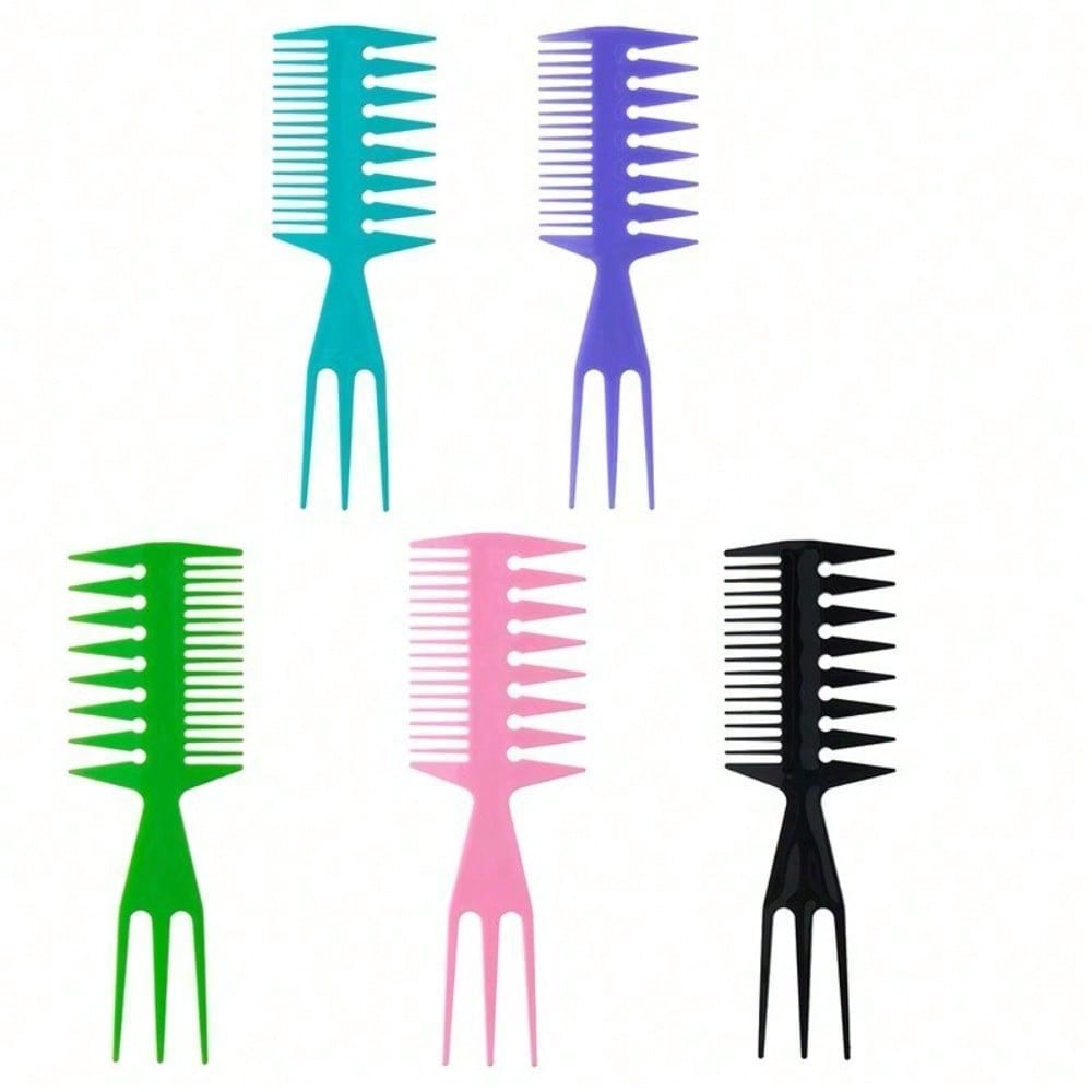 1pcs Men'S Retro Back Texture Comb, Pp Plastic Large Tooth Wide Tooth Oil Head Styling Special Hair Comb
