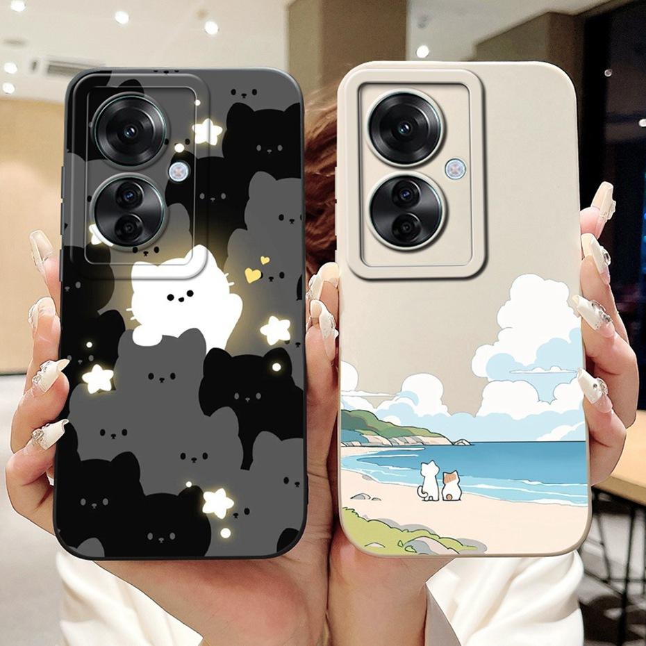 Lens Protective Case For OPPO Reno11 F CPH2603 Fashion Painted Soft Silicone Back Cover For Oppo Reno 11F 5G Phone Cases