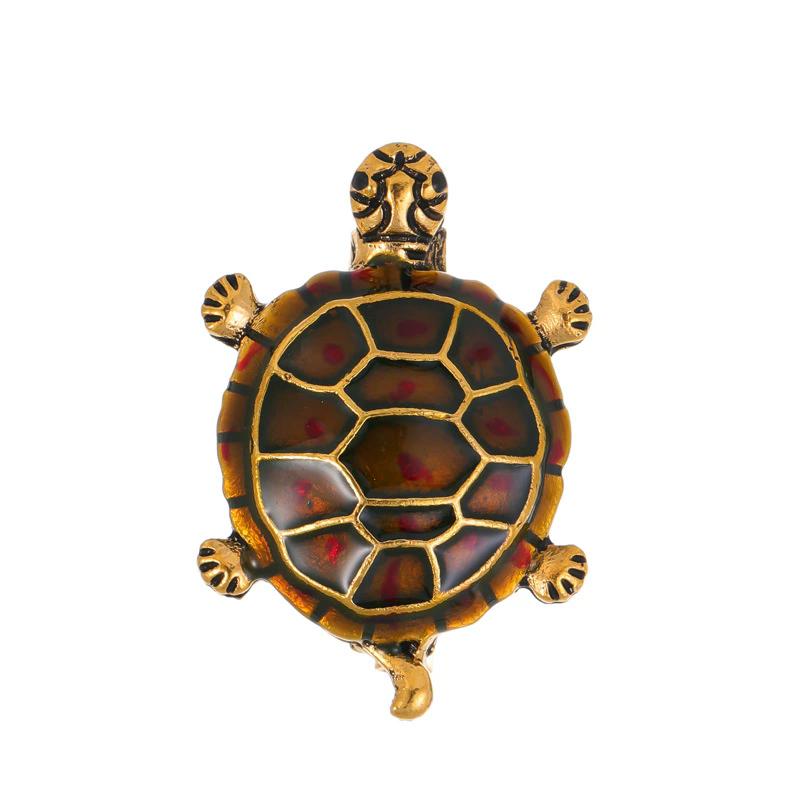 Vintage Rhinestone Cute Cartoon Turtle Brooch, Men's and Women's Clothing Accessories Brooch Pendant Party Jewelry Gifts