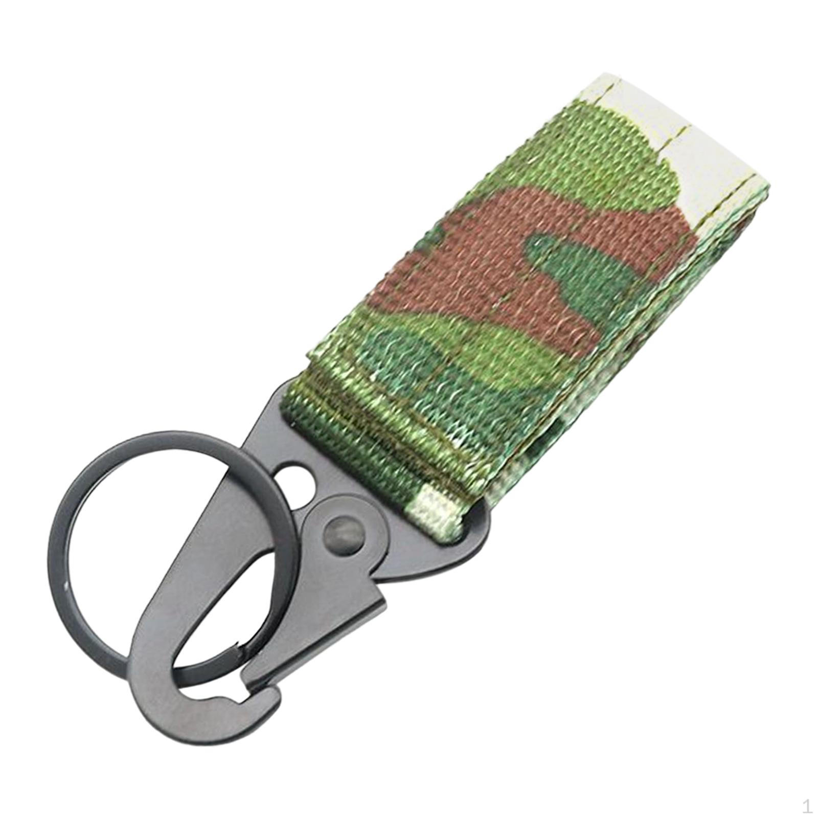

Nylon Webbing Buckle Practical Carabiner Belt Keychain Hook for Cycling Green Camouflage