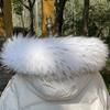 Raccoon Fur Collar Natural Fur Collar Winter Women Scarves Winter Female Gray Fur Collar Shawl Long Warm Genuine Fur Scarf