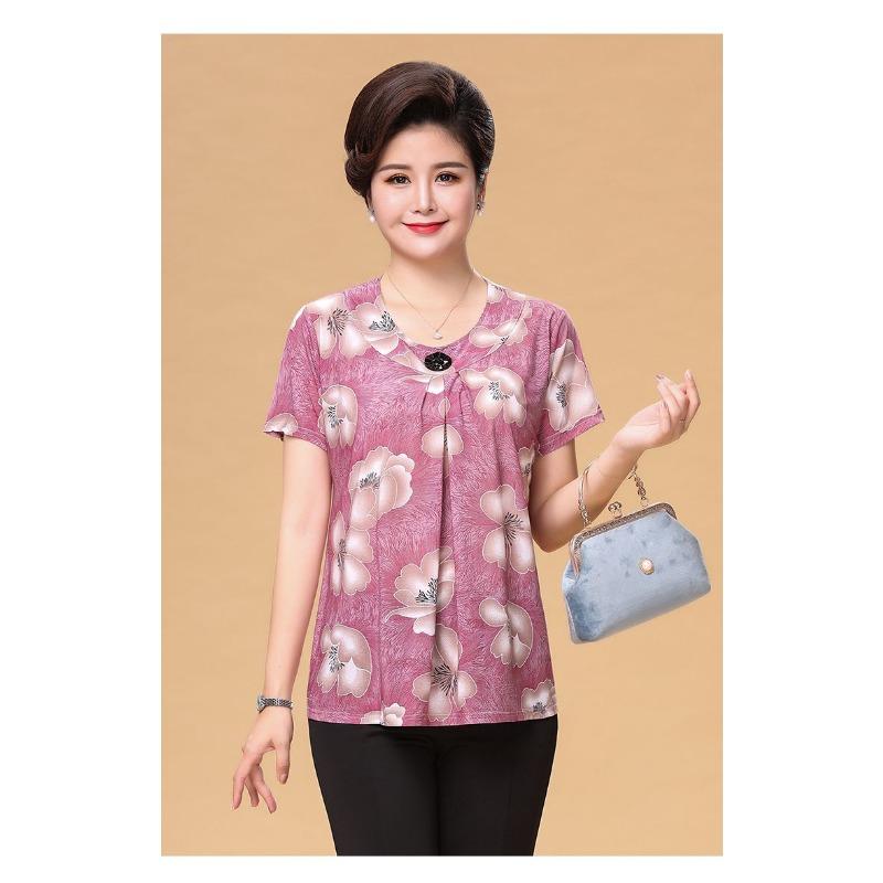 Women's Short Sleeve Women's Loose T-Shirt Plus Size Ice Silk Extra Large Size
