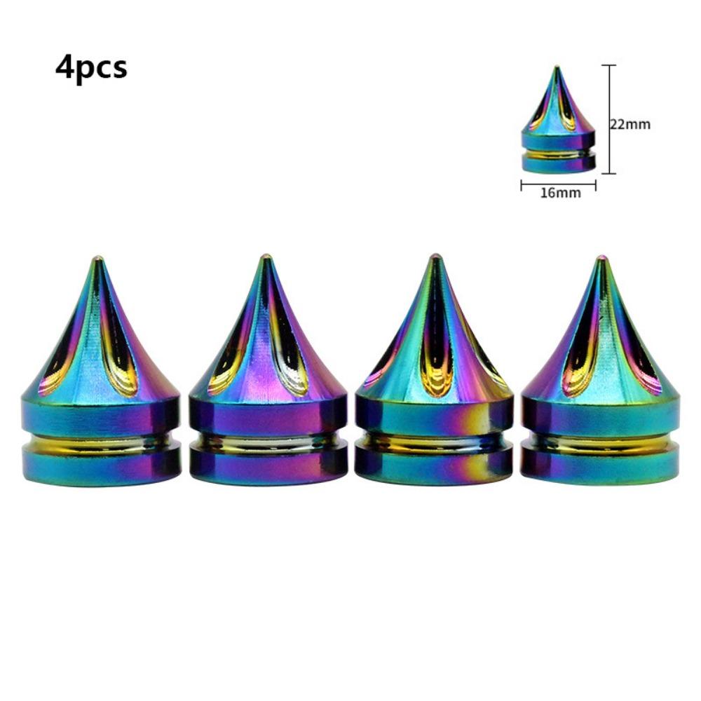 4pcs Anti Rust Anodized Tire Valve Caps Motorcycle Electric Vehicle Valve Core  for Car SUV Truck
