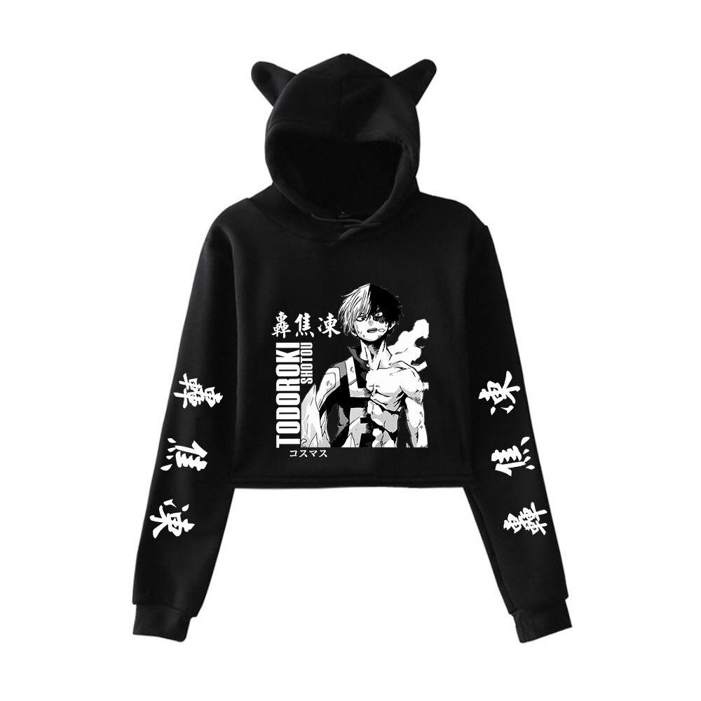 Buy Mens My Hero Academia Cat Cropped Hoodie Female Sweatshirt