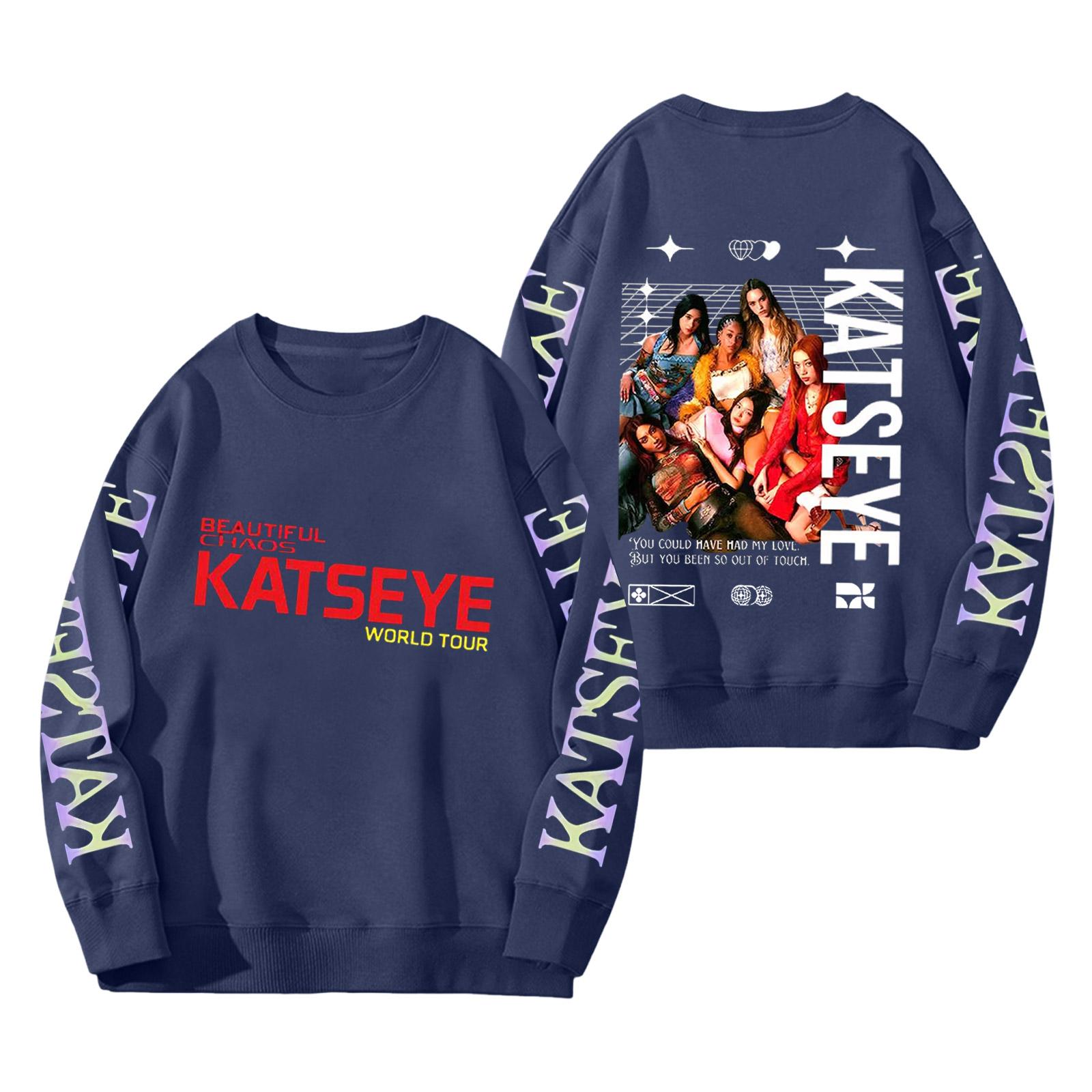 

Женский модный пуловер с длинным рукавом, принтом и круглым вырезом, свободного кроя XXXL тёмно-синий