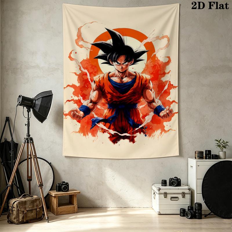 Son Goku Wall Tapestry Aesthetic Wall Hanging Printed Fabric Blanket Decorative Tapestries For Bedroom Living Room Home Decor
