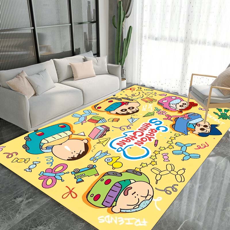 

Cute cartoon Crayon Shin-chan rug, suitable for children s play areas, non-slip floor mats, bedrooms, living rooms, sofas, and 1 60x90cm