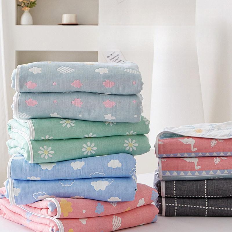 Six-layer Cotton Gauze Towel Quilt Single Double Throw Blanket Couch Autumn Winter Cover Quilt Kindergarten Kids Napping Small Cover Blanket