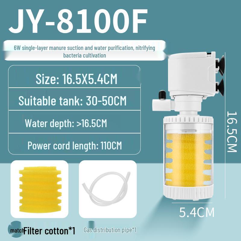 3-in-1 Aquarium Filter & Feces Separator with Built-in Circulating Water Pump