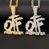 Full Diamond Patchwork Letter Pendant Necklace - Trendy Hip Hop Rap Cuban Jewelry