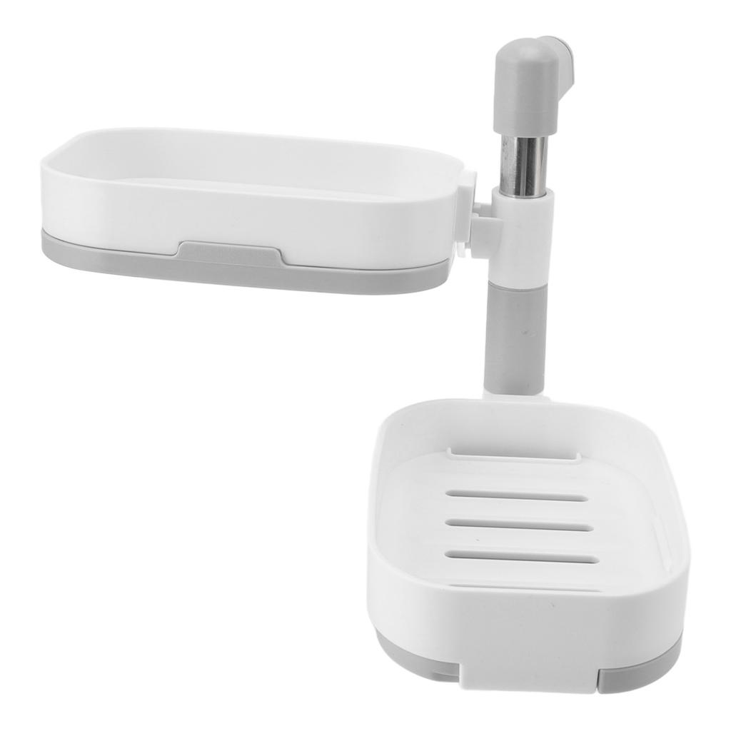 Soap Holder Detachable Two Layers Space Saving Wall Mounted Rotating Soap Dish for Bathroom Shower