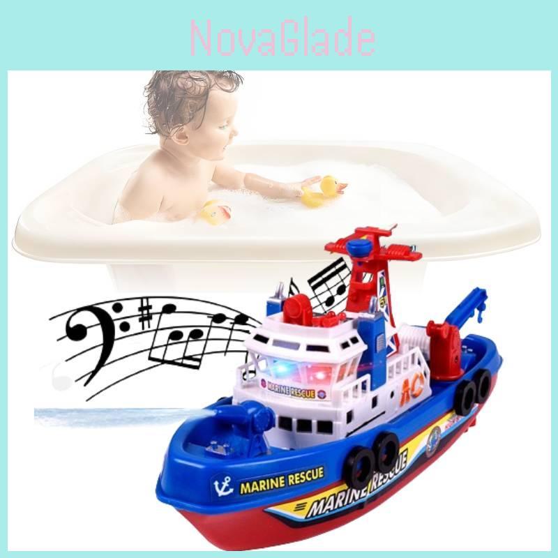 Colorful Electric Fireboat Toy For Kids With Water Spraying Music And Lights Features