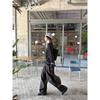 Fashionable Street Casual Shell Button Off-shoulder Long-sleeve High-stretch T-shirt