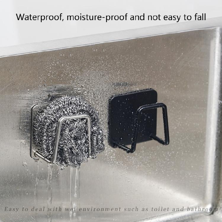 2Pcs Stainless Steel Sponge Drying Rack Easy Install Drainer Stand Wall Mounted Hook for Kitchenwares Sink Organizer