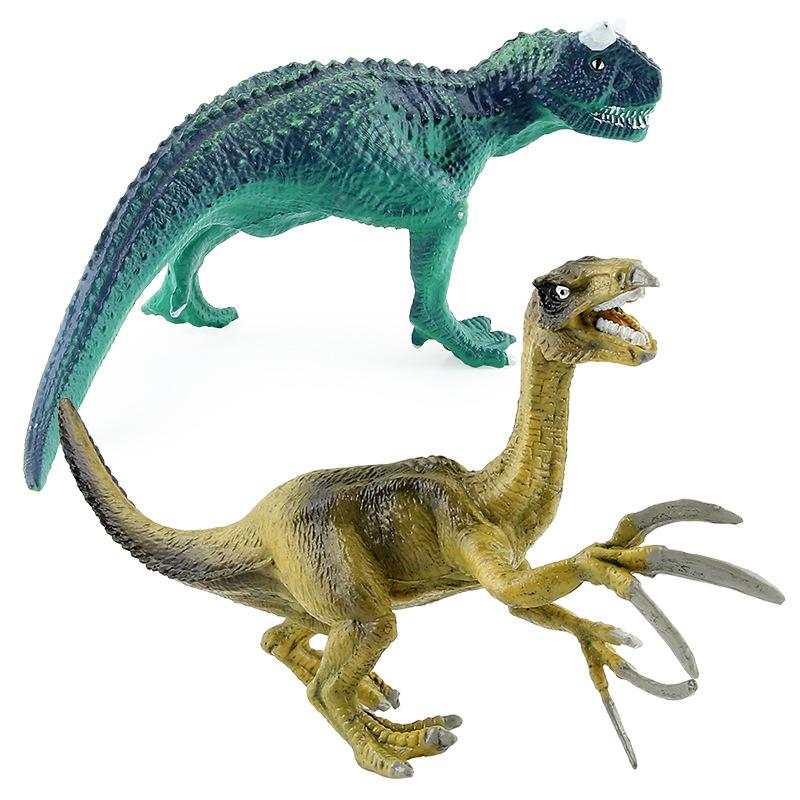 Simulation Animal Model Dinosaur Toy, Solid Double Crown Dragon Dinosaur Model Ornament Doll