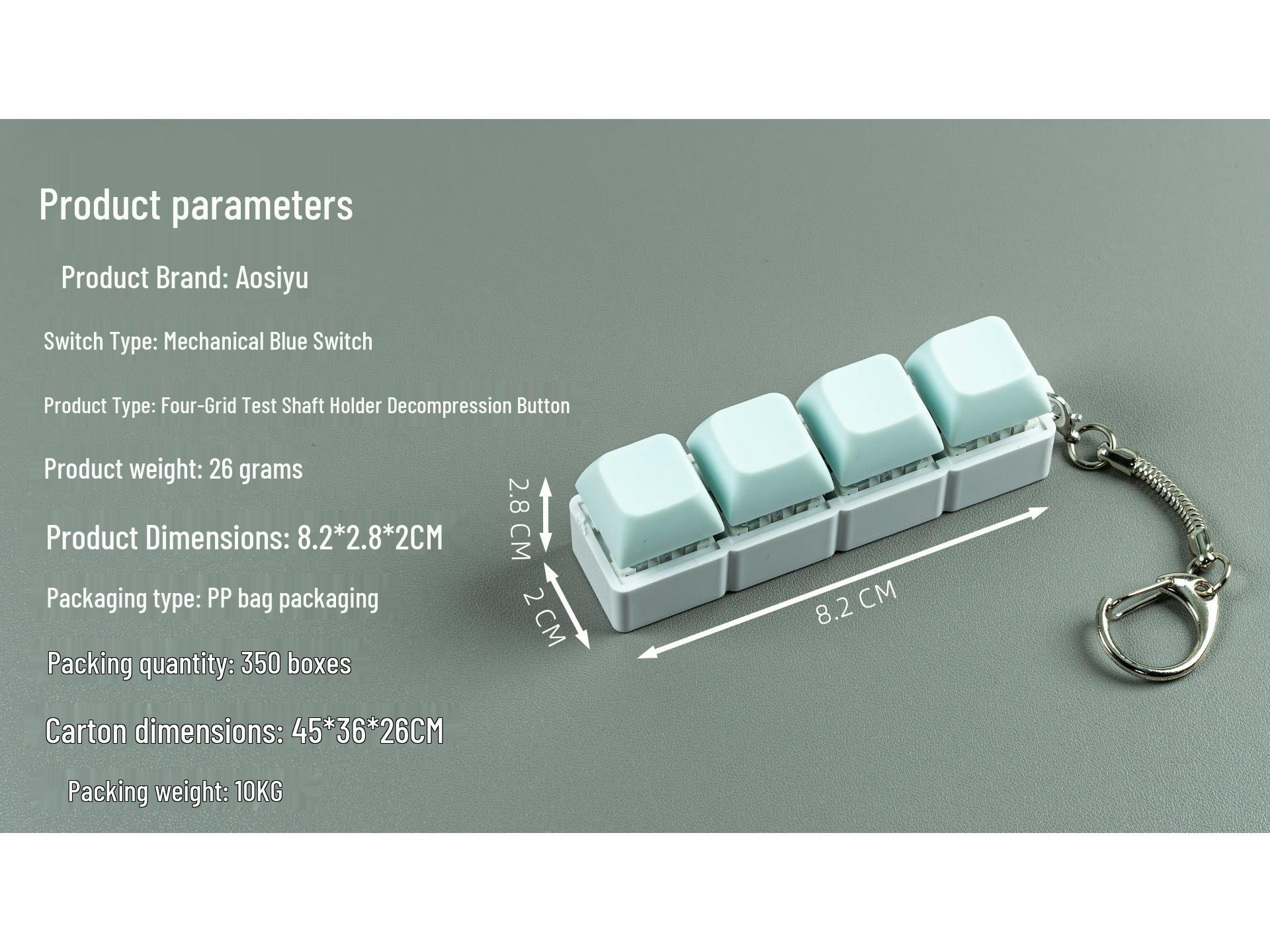 Multi-Color Macaron Keychain: Four-Button Decompression Toy & One-Time Switch Tester