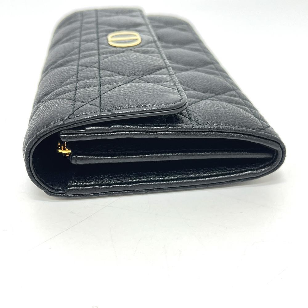 Dior S5039UWC Lady Christian Dior Cannage Caro Long Wallet Calfskin Black Unused