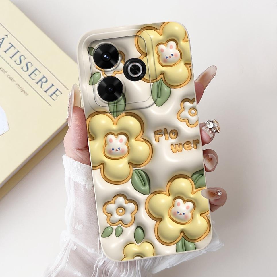 For Xiaomi Redmi 13 4G 5G Back Cover On Redmi13 5G Coque Funda Flower Butterfly Women Fashion Phone Case Liquid Silicone Shell