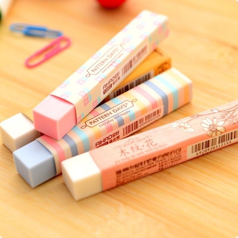 

1PC stationery supplies kawaii cartoon Pencil erasers for office school kids prize writing 1pc