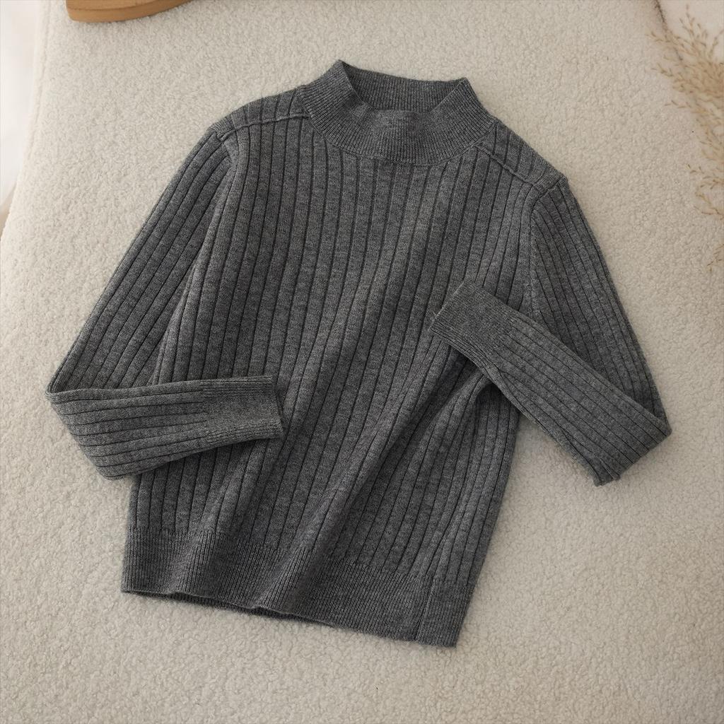 Maglione in Maglia Carino da Ragazza a Collo Alto Abbigliamento Casual per Adolescenti Bambini Top Pullover Versatile Super Morbido Intimo Base alla Moda