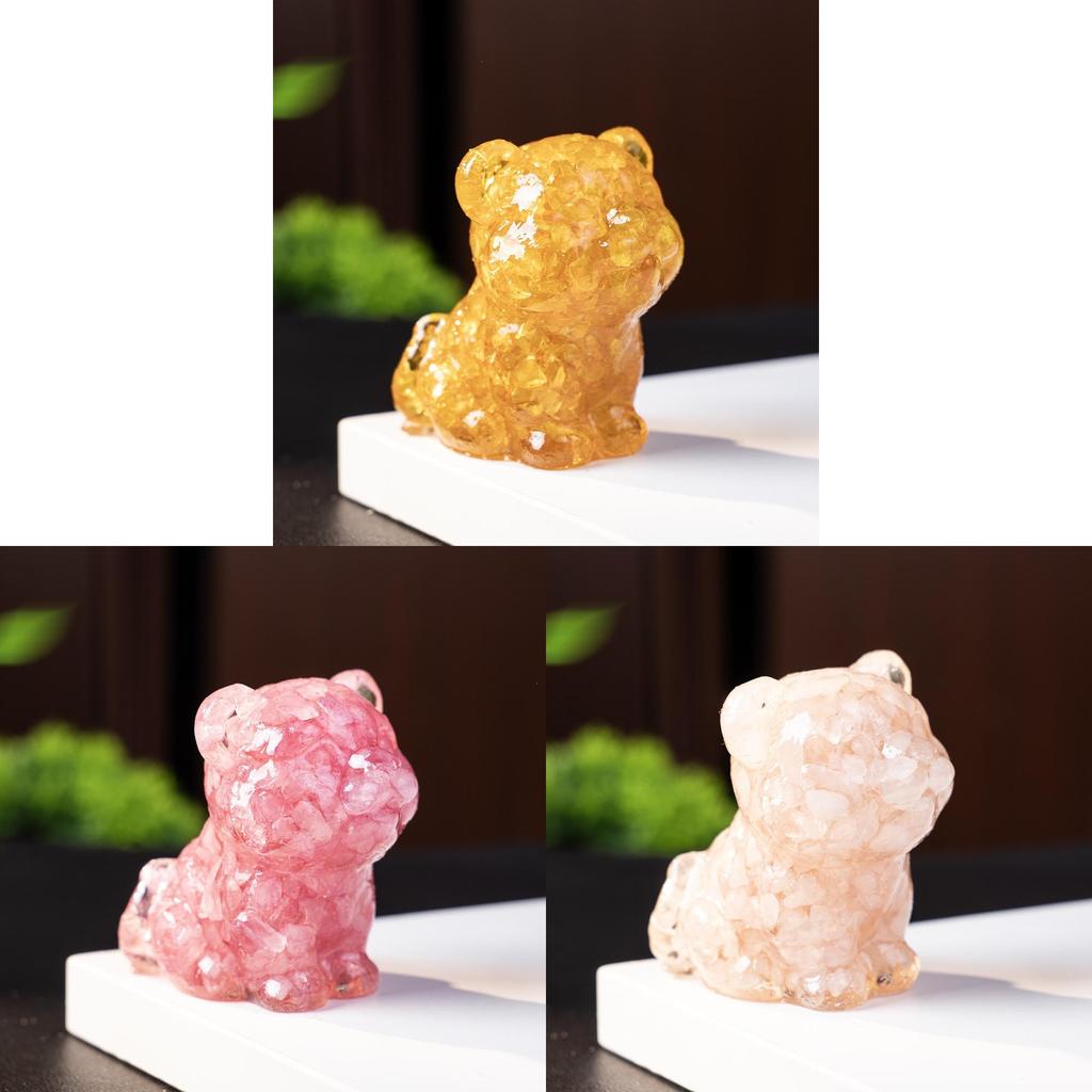 Resin Tiger Figurine Home Decor With Natural Crystal For Living Room Display