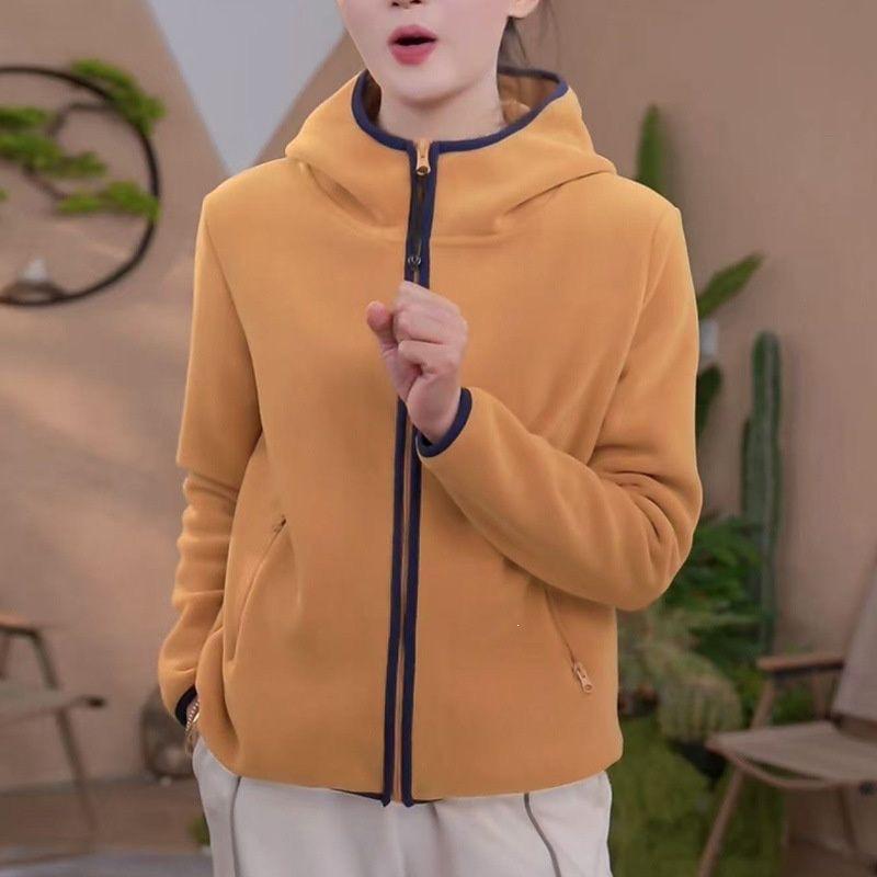 Women's Plus Size Sherpa Hooded Cardigan - Autumn 2025 Long Sleeve Warm Sweatshirt Top