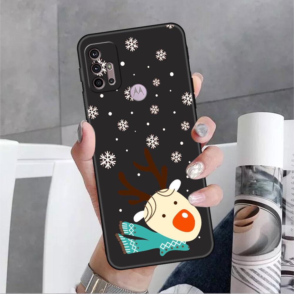 Veselé Vánoce v zimě pouzdro pro Motorola G30 G60 G9 Play ONE Fusion G8 G50 E6s G82 Edge 20 Pro G Stylus 2021 soft phone copas