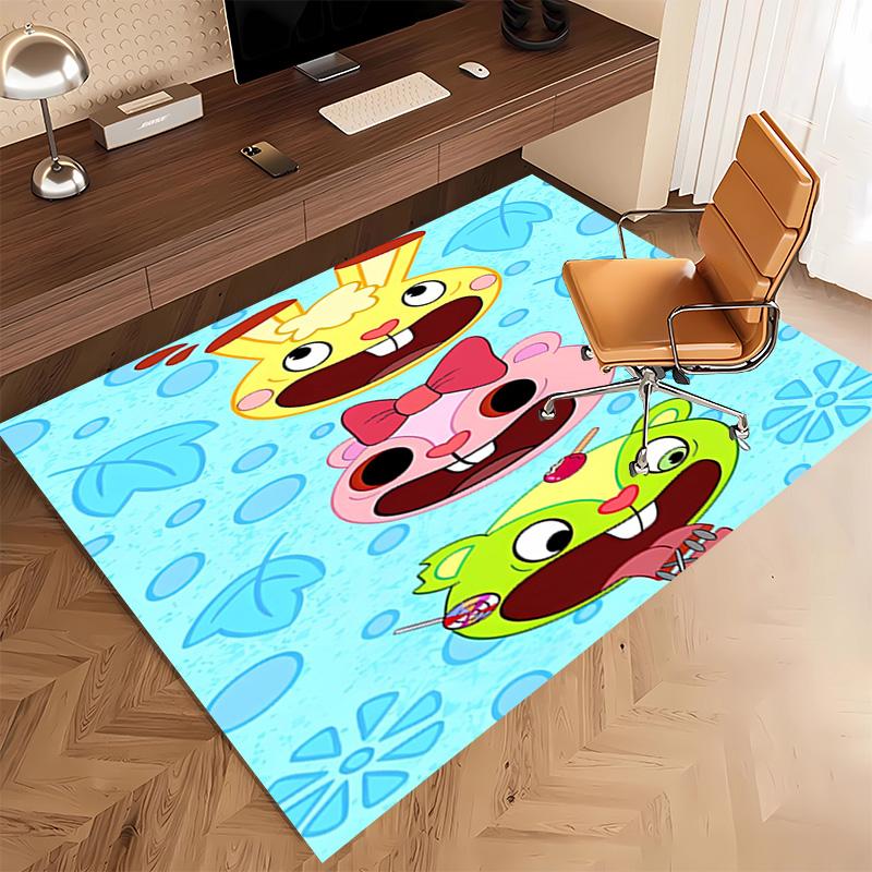 1pc Happy Tree Friends5 Print Area Rug - Soft, Washable Non-Slip Indoor Mat, Living Room, Home Office Decorative Rug,Office Decorative