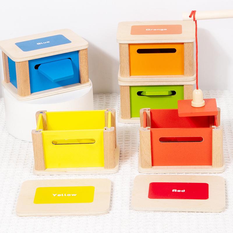 Children'S Early Education Educational Montessori Teaching Aids Color Classification Coin-Operated Magnetic Fishing Geometric Shape Toys