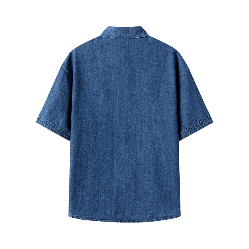 NVG·YOUNG Men's Short Sleeve Denim Shirt