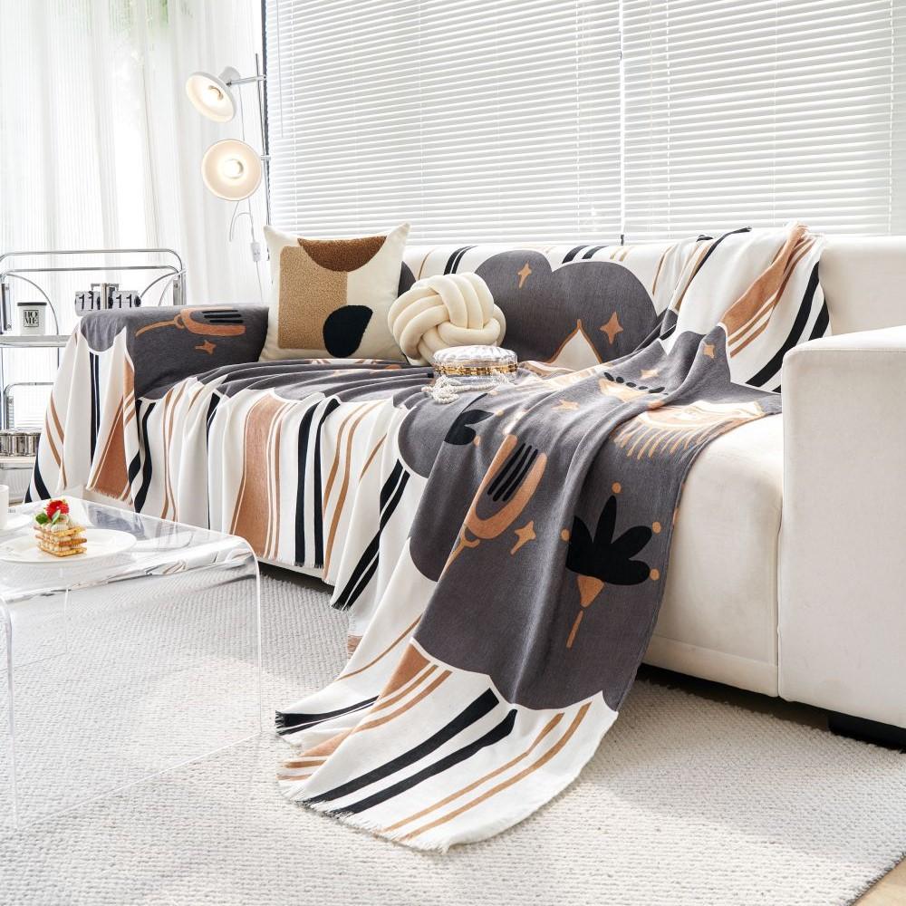 Living Room Couple Position Modern Waterproof Camping Picnic Blanket Cover  Nordic Chenille Sofa Cover Mat Throw Blankets