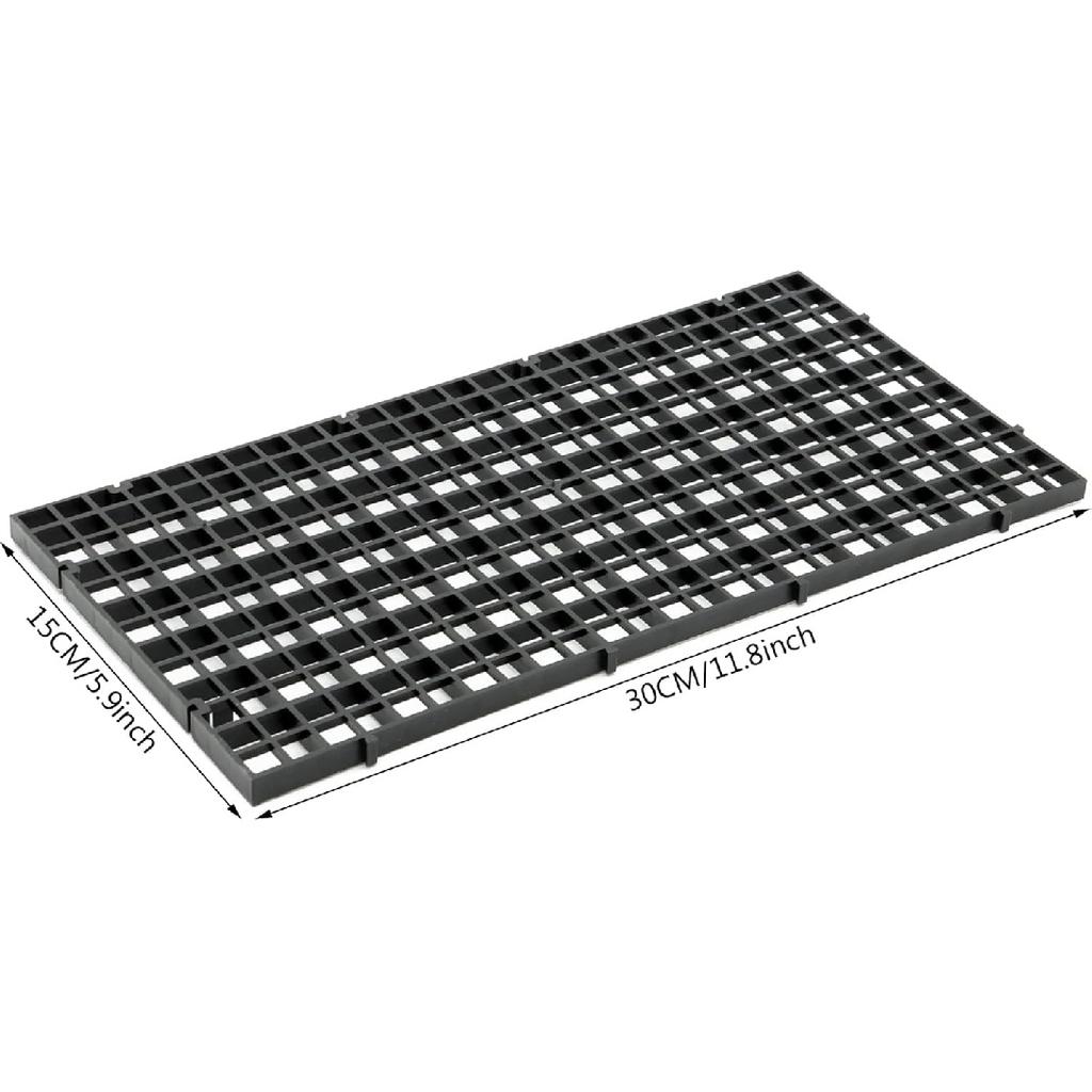ALEGI Aquarium Plastic Grid Divider Tray Egg Crate,Grid Isolate Board Divider Fish Tank Bottom Black Filter Tray (Black 2 Pcs S)