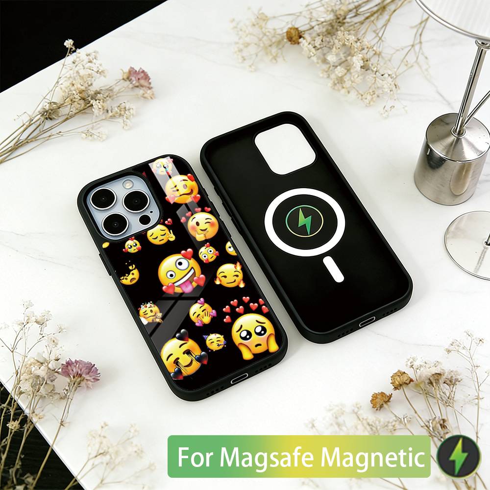 

Funny emoji Phone Case For iPhone17,16,15,14,13,12,11 Plus,Pro Magnetic with Magsafe Wireless Charging iPhone11