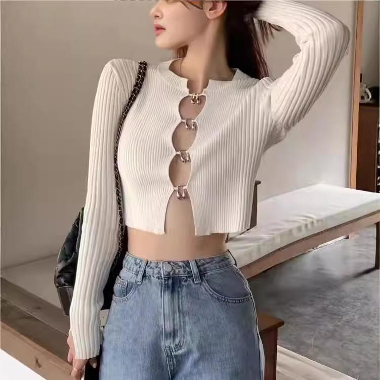 Casual Knit Sweater With Openwork Design For Women And Fall Fashion