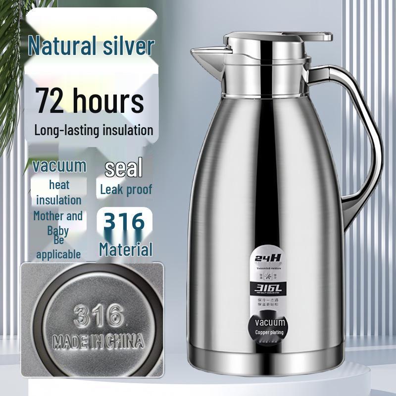 High-Grade Double-Layer Stainless Steel Insulated Water Kettle - Anti-Scald Thermos Flask for Home & Commercial Use